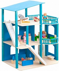 Кукольный домик - Лазурный берег, с мебелью 21 предмет (Paremo, PD216-03)